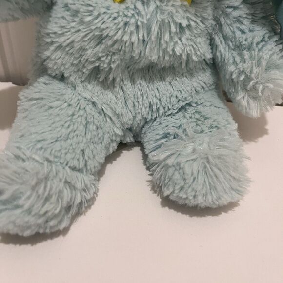 Animal Adventure Blue Fuzzy Bunny Rabbit Plush Easter 2017 Yellow Bow Tie 8" - Picture 3 of 10